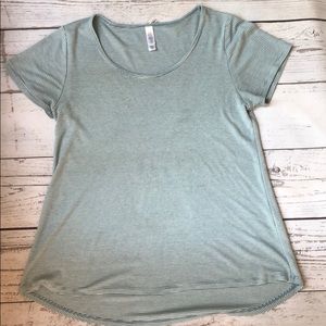 Blue and White Striped LuLaRoe Classic T